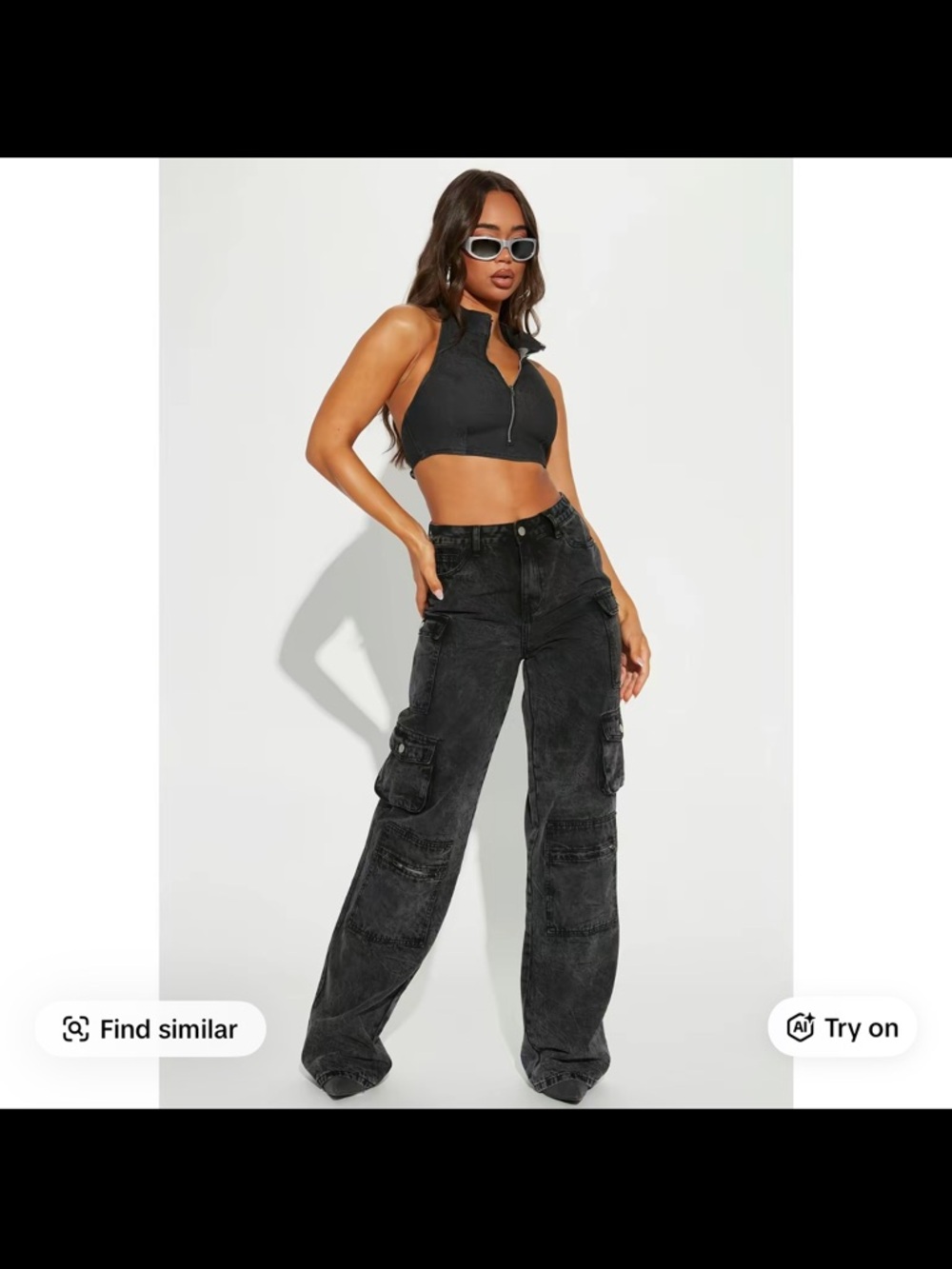 Fashion Nova Cargo Jeans- 37 inch inseam